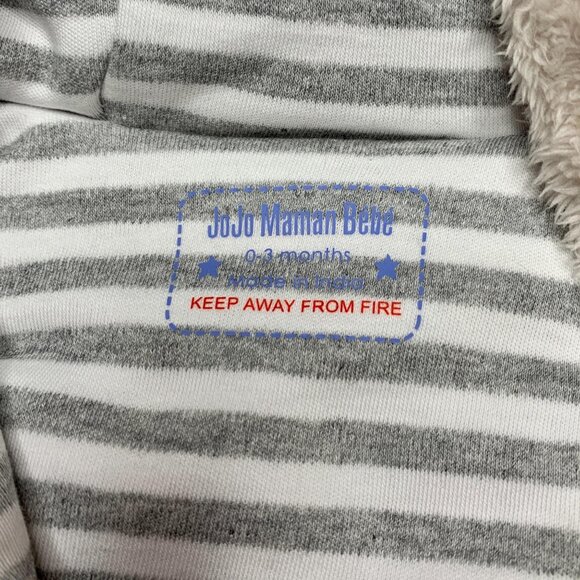 JOJO MAMAN BEBE Mocha Bear Snowsuit 0-3 months Baby Infant Bunting Fleece Romper - Picture 10 of 12